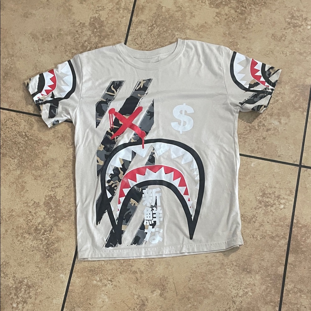 Graphic Kids T-Shirt in Cream and Black
